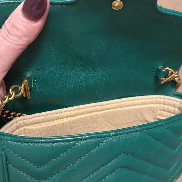 Gucci Green Super Mini Marmont Crossbody Full Set Authentic FINAL PRICE - Picture 14 of 15